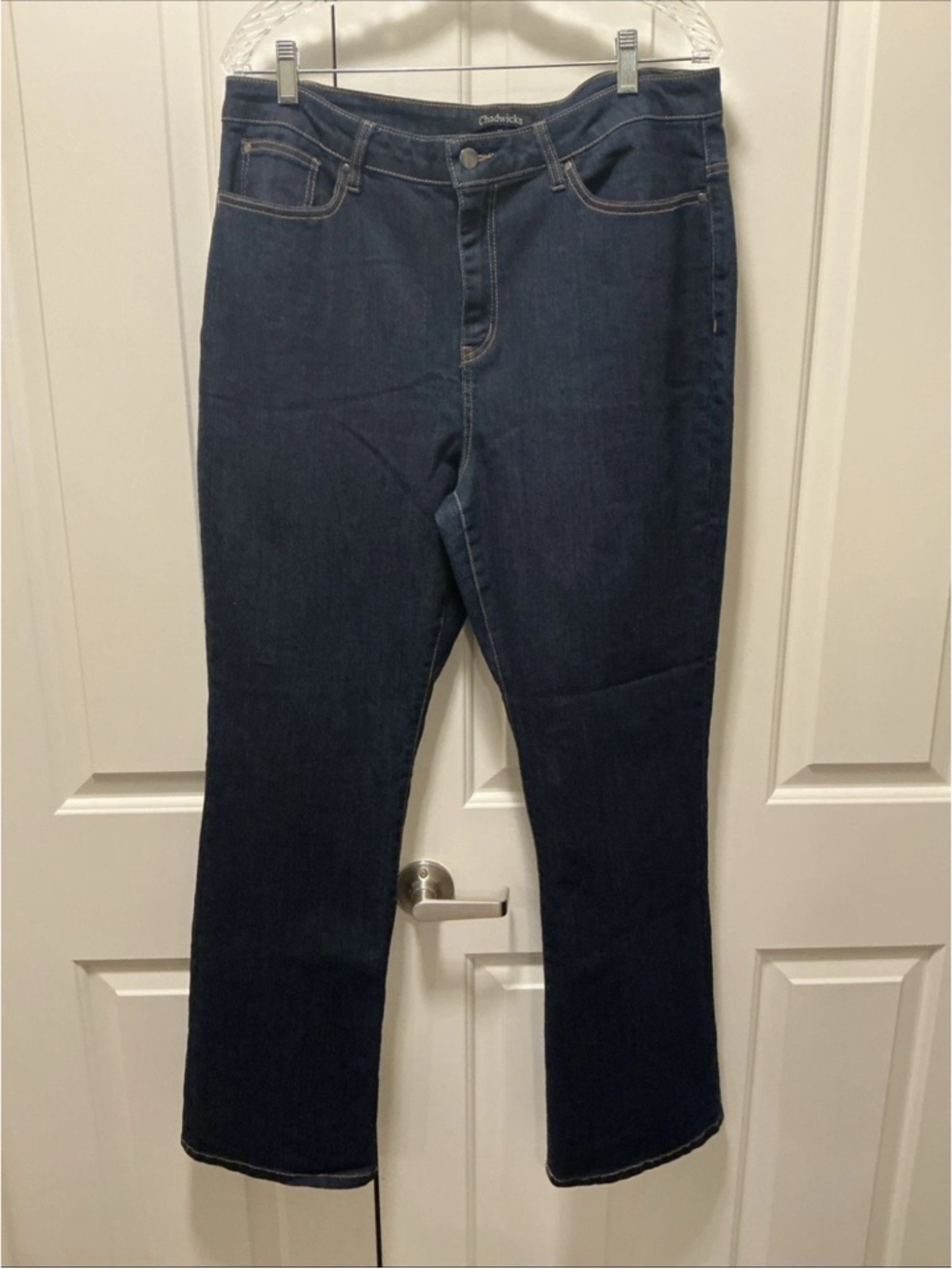 Chadwicks Women’s Dark Wash Denim Jeans Stretch Waist Size 16 Barely Worn